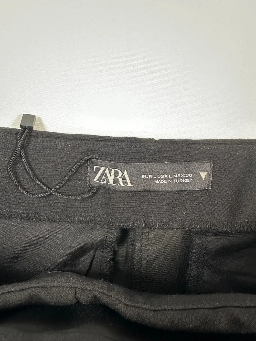 Zara High Rise Tailored Black Wrap Mini Skort Size Large - Picture 6 of 7